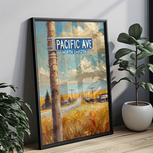 Pacific Avenue Wall Art, Bismarck Print, North Dakota Art, “City” Gift, Travel Souvenir, Travel Poster, “State” Art, PERSONALIZED GIFT