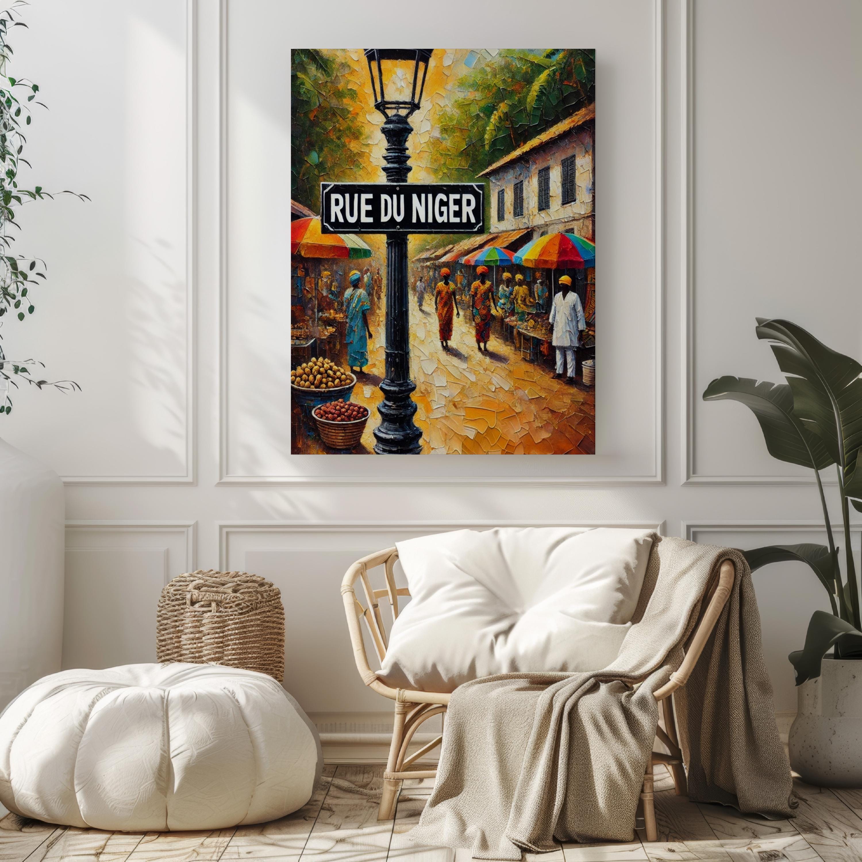 Rue du Niger Wall Art, Conakry Print, Guinea Cityscape, Travel Poster, Culture & Street Scene Art, Housewarming Gift, Travel Souvenir