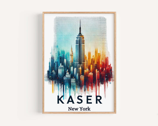 Kaser Print New York Wall Art, Travel Decor, Rockland County Gift, College Dorm Room, Housewarming & NYC Cityscape Poster