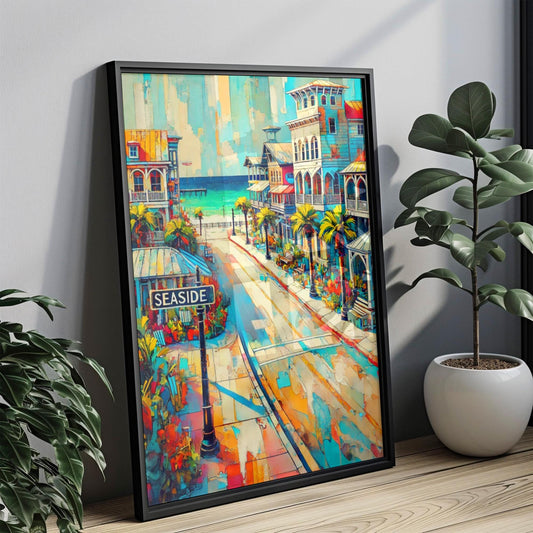 Seaside Wall Art Print - Florida Travel Poster, Coastal Decor, Housewarming Gift, USA Seaside Beach Art, Nautical Home Decoration