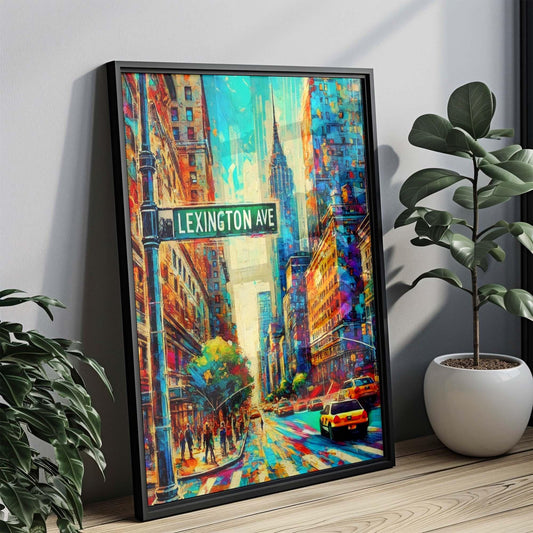 Lexington Ave Print - Manhattan Wall Art, NYC Travel Poster, New York City Gift, Lexington Avenue Decor, Housewarming & Urban Home Accent