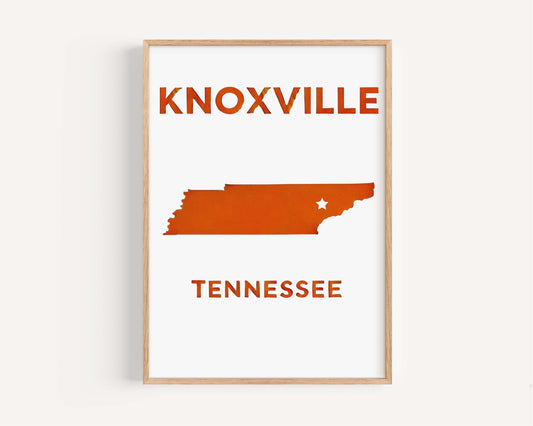 Knoxville Print Tennessee Wall Art Travel Decor College Gift Housewarming TN Art Home Decoration
