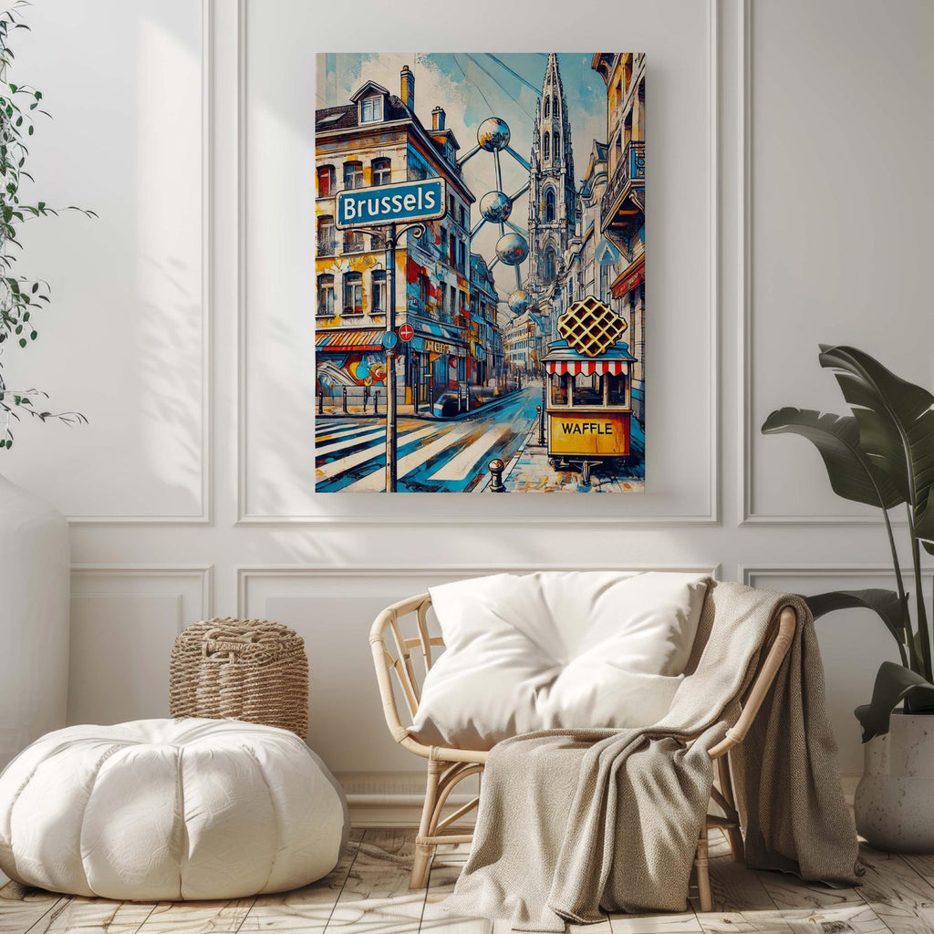 Brussels Cityscape Print - Brussels, Belgium