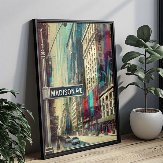 Madison Ave Print Manhattan Wall Art, NYC Poster, New York Travel Gift, Modern Cityscape Decor, Housewarming Present, Manhattan Art Print