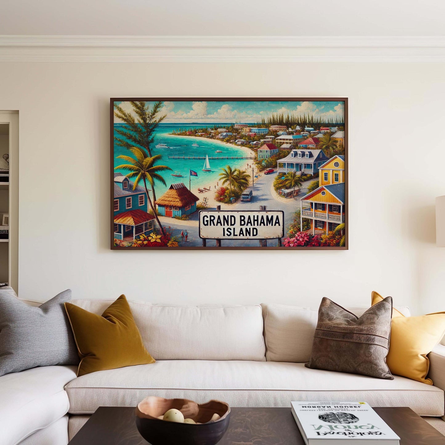 Grand Bahama Island Art Print, Tropical Beach Coastal Decor