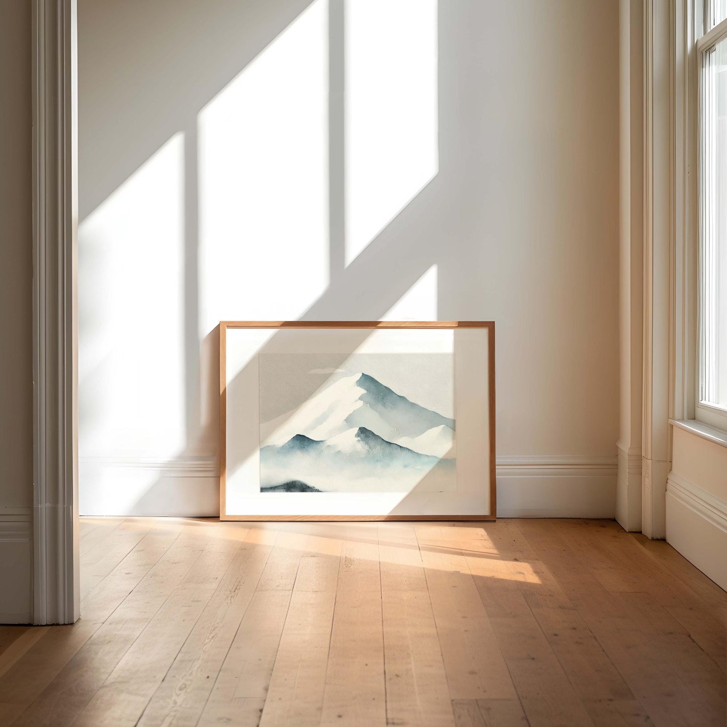 Nature Gift Mountain Wall Art - Snowy Mountain Print, Cozy Home Decor, Housewarming & New Home Family Art, Rustic Nature Decoration