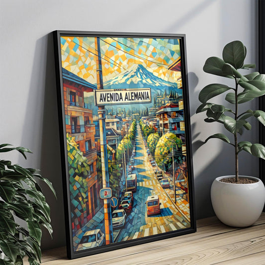 Valparaíso Chile Print, Avenida Alemania, Cityscape Travel Poster