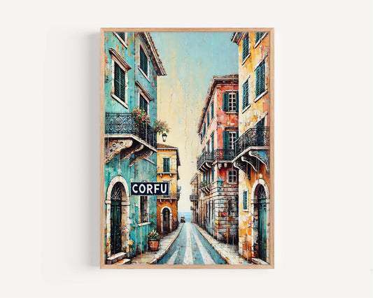 Corfu Art Print - Greek Travel Wall Art, European Corfu Poster, Housewarming & Gift Idea, Mediterranean Home Decor, Greece Artwork