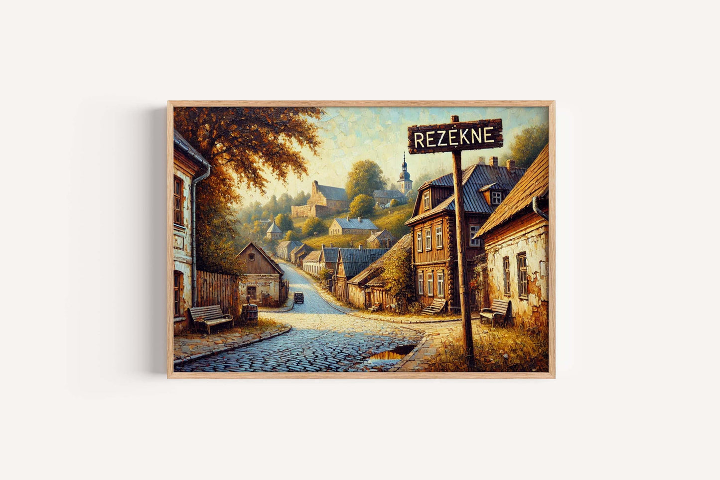 Rezekne Latvia Art Print: Baltic Folk Art Travel Souvenir