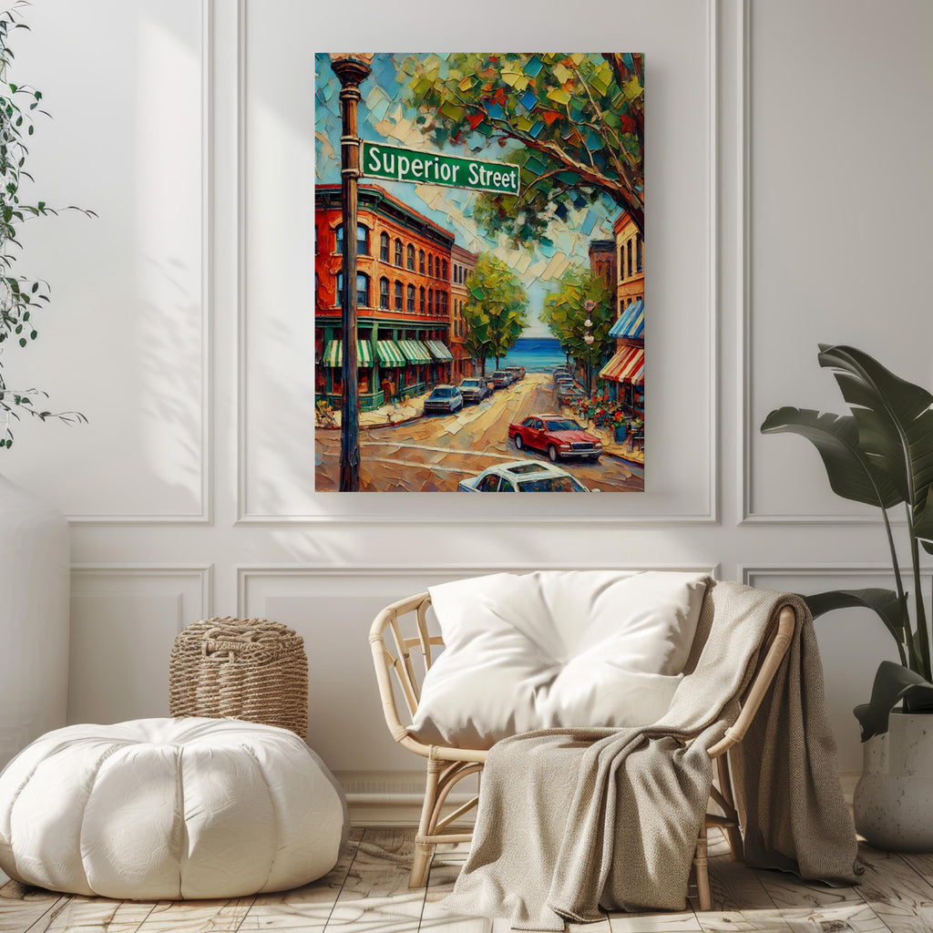 Superior Street Wall Art, Wisconsin Print, USA Art, “City” Gift, Travel Souvenir, Travel Poster,  “State” Art, PERSONALIZED GIFT