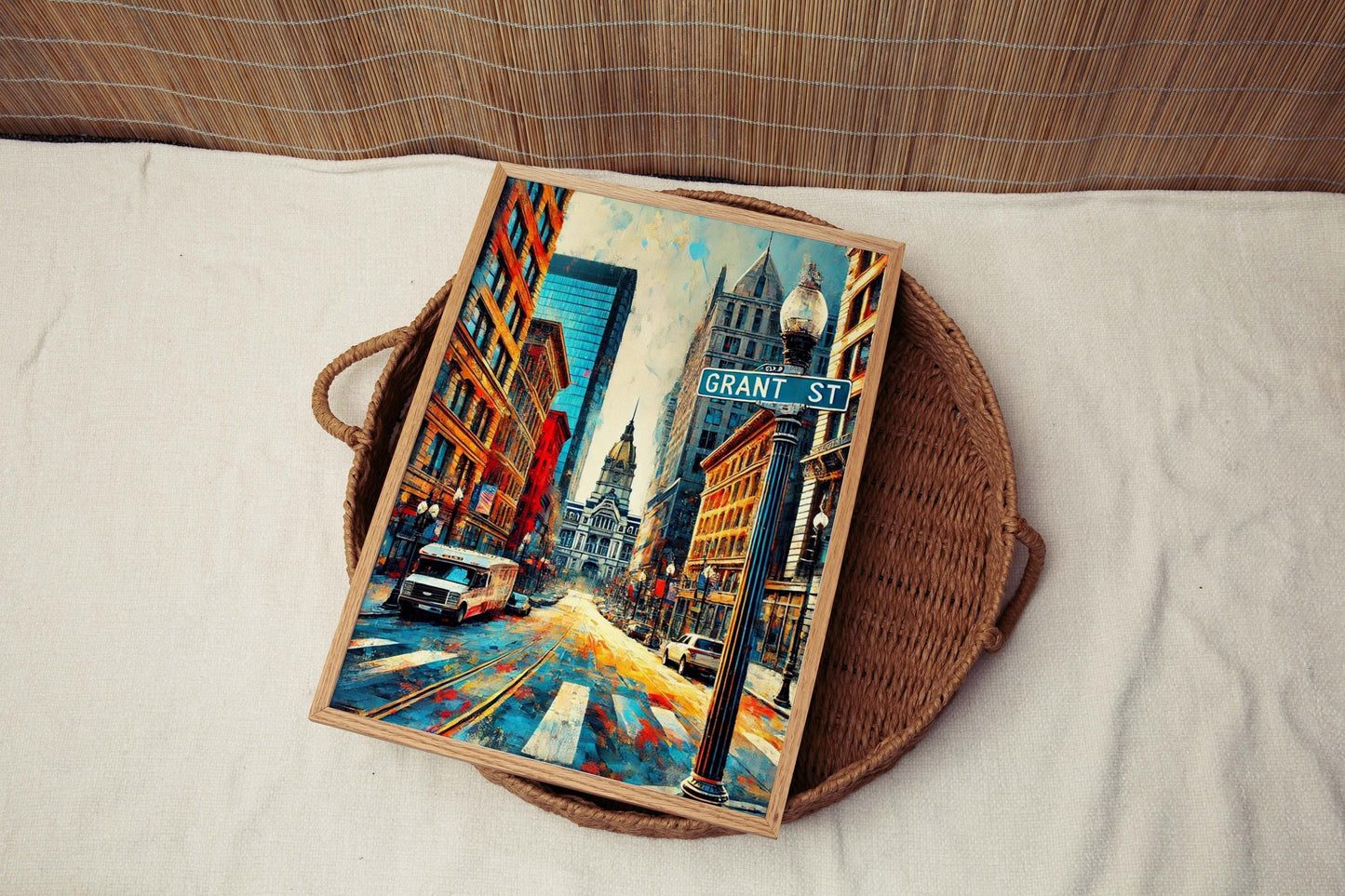 Grant St Print Pittsburgh Wall Art, Travel Poster, Pennsylvania Artwork, Housewarming Gift, Cityscape Decor