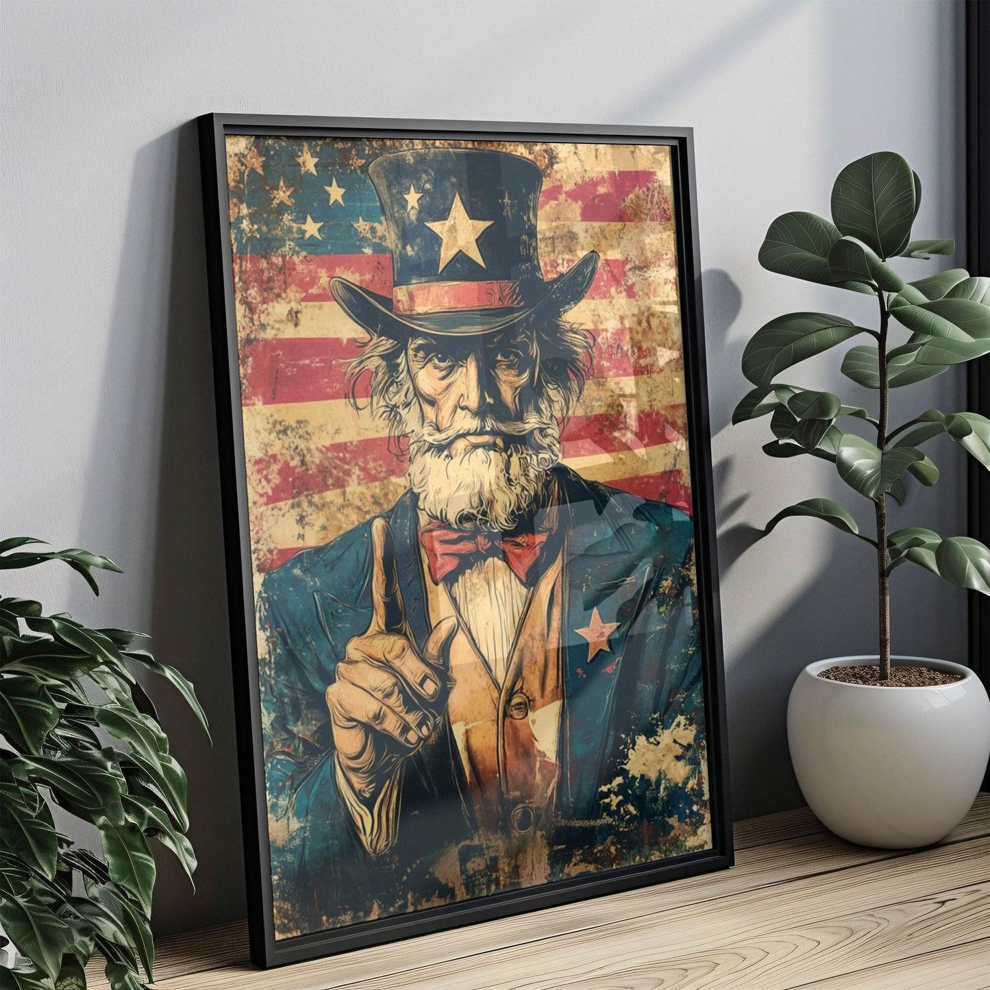 War Art Abstract USA Wall Art Patriotic American Independence Poster United States Home Decor