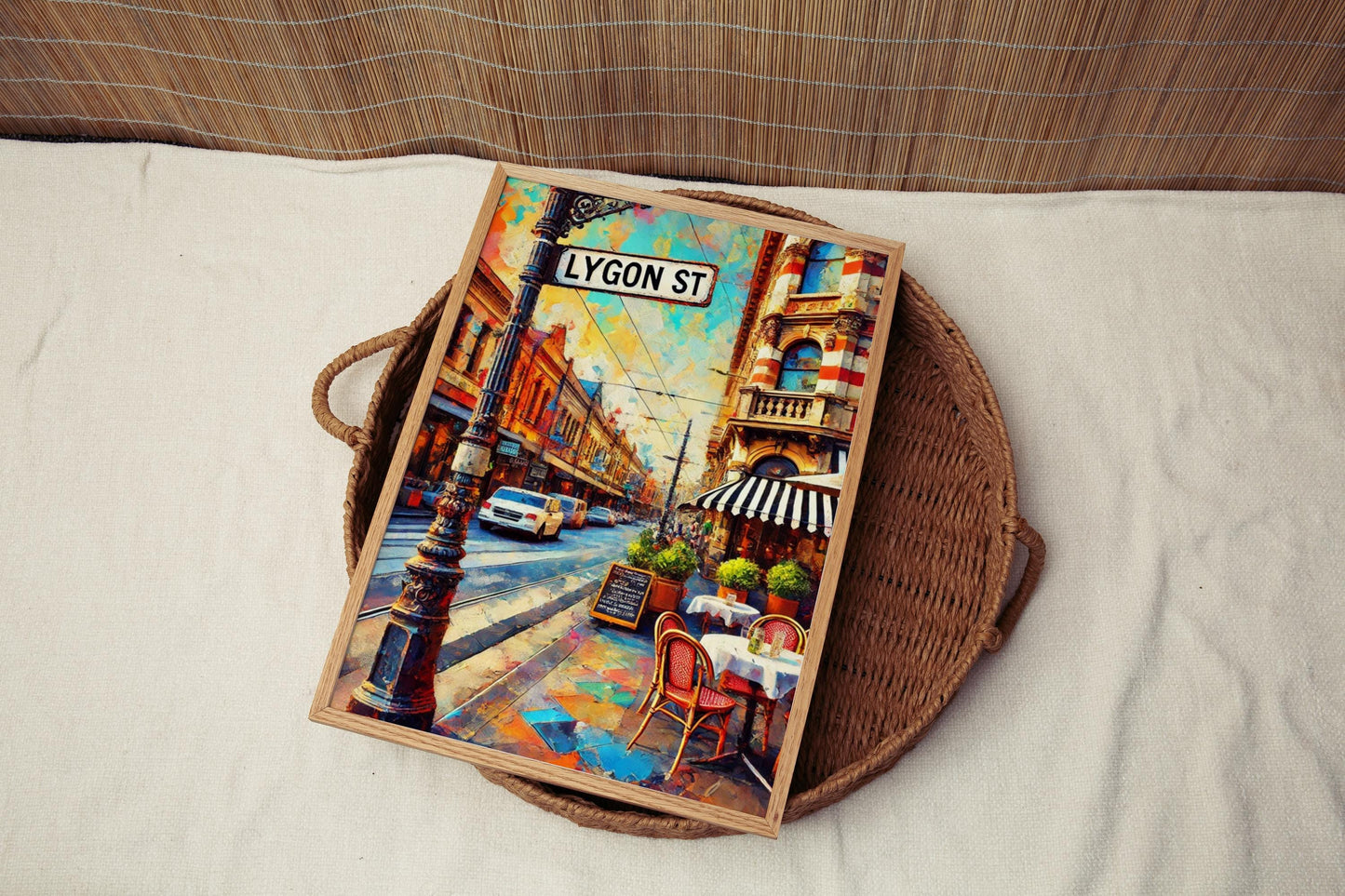 Melbourne Lygon St Wall Art Print, Travel Poster, Australian Art Gift, Melbourne Street Decor, Housewarming & Travel Keepsake