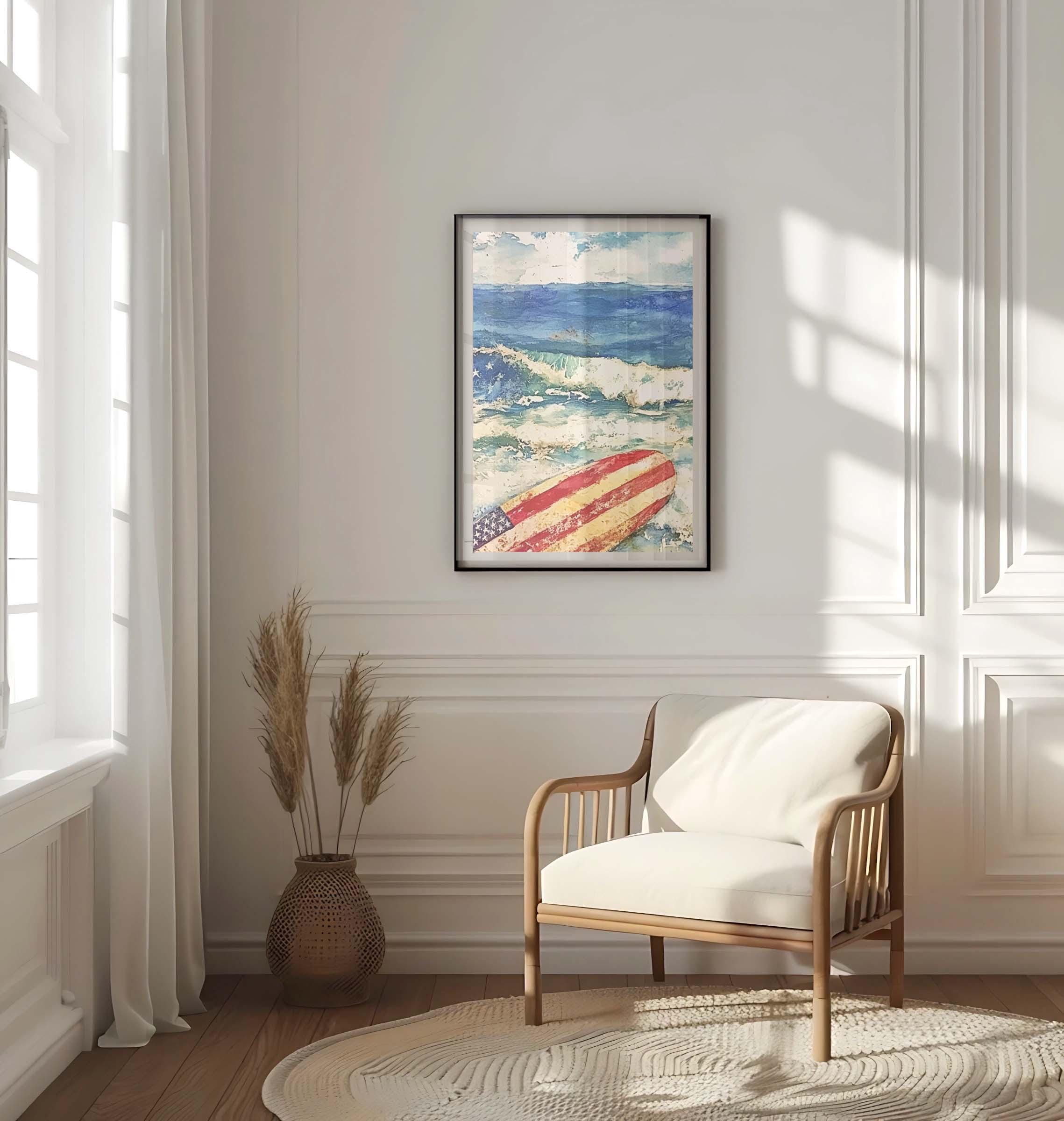 Surfing Wall Art Patriotic - United States