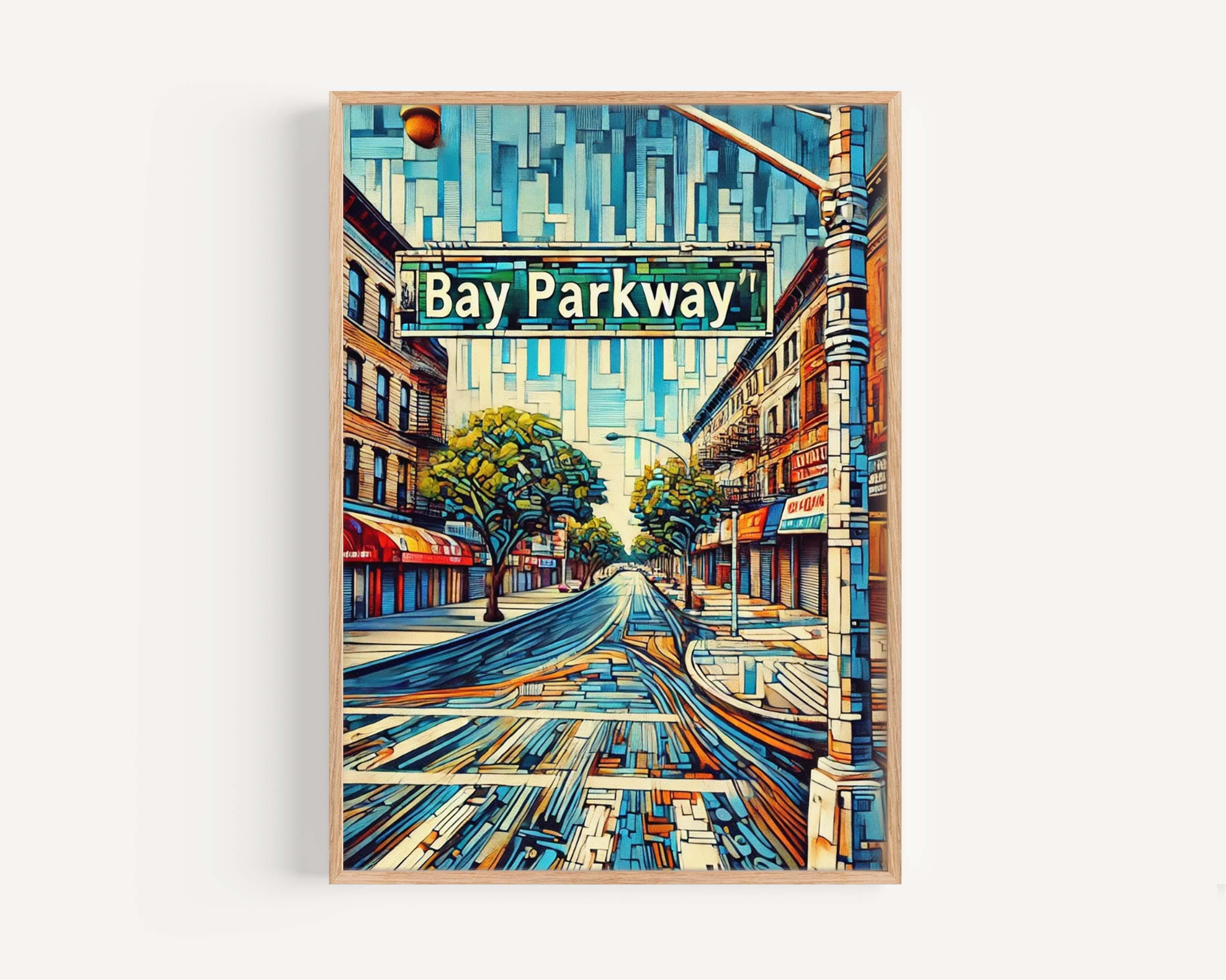 Bay Parkway Print - Brooklyn Wall Art Travel Poster, New York Artwork, Housewarming Gift, Brooklyn Decor, Bay Parkway Wall Art