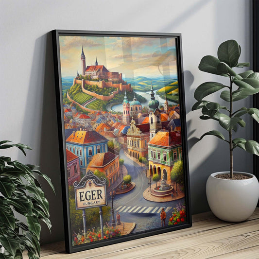 Eger Art Wall Print - Hungary Travel Poster, European City Decor, Housewarming Gift, Eger Cityscape Home Art, Unique Hungary Art Gift