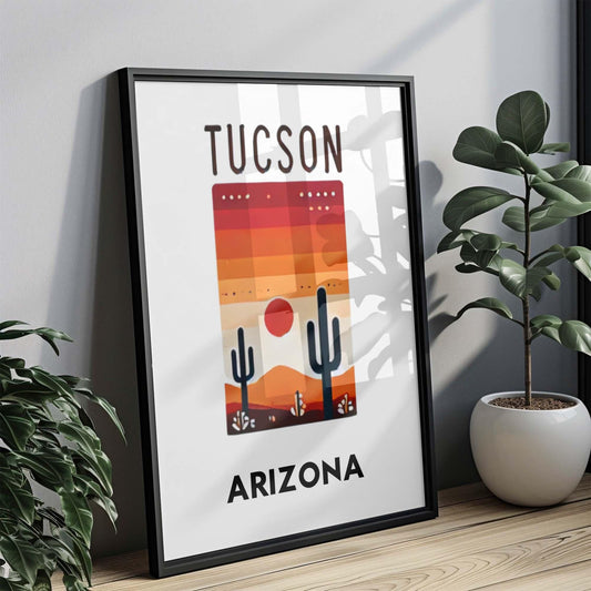 Tucson Print - Arizona Wall Art, Travel Decor, College Dorm Gift, Housewarming & Home Decoration, Southwestern AZ Artwork
