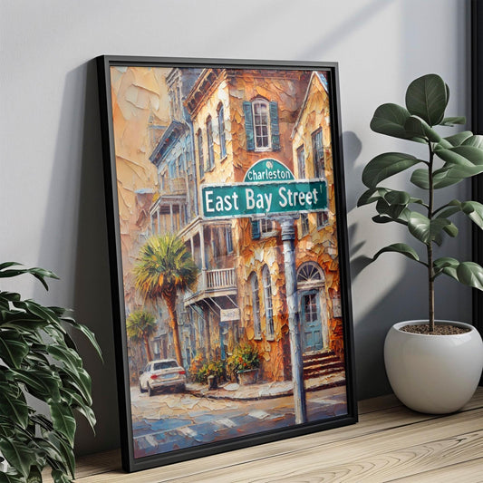East Bay Street Wall Art Charleston Print South Carolina Art Street Sign Decor Coastal Home Décor Travel Souvenir Fine Art Poster