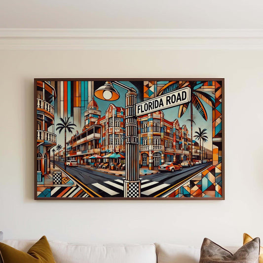 Florida Road Print Durban Wall Art, South Africa Travel Poster, Florida Rd Decor, Housewarming Gift, Modern South African Art, Travel Print