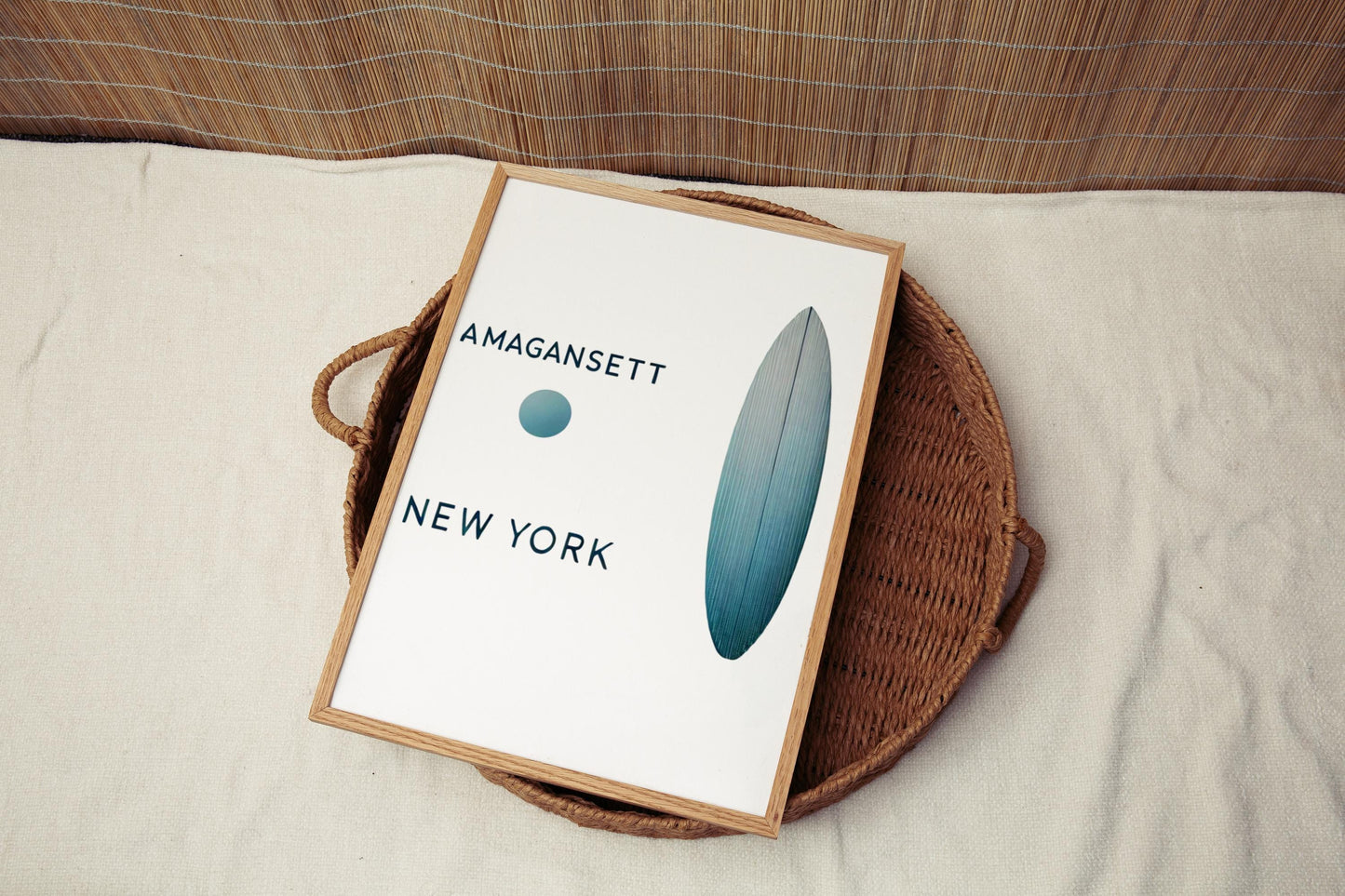 New York Amagansett Wall Art Print - Travel & College Home Decor, NY Gift, Housewarming Poster, Coastal Style Interior Accent
