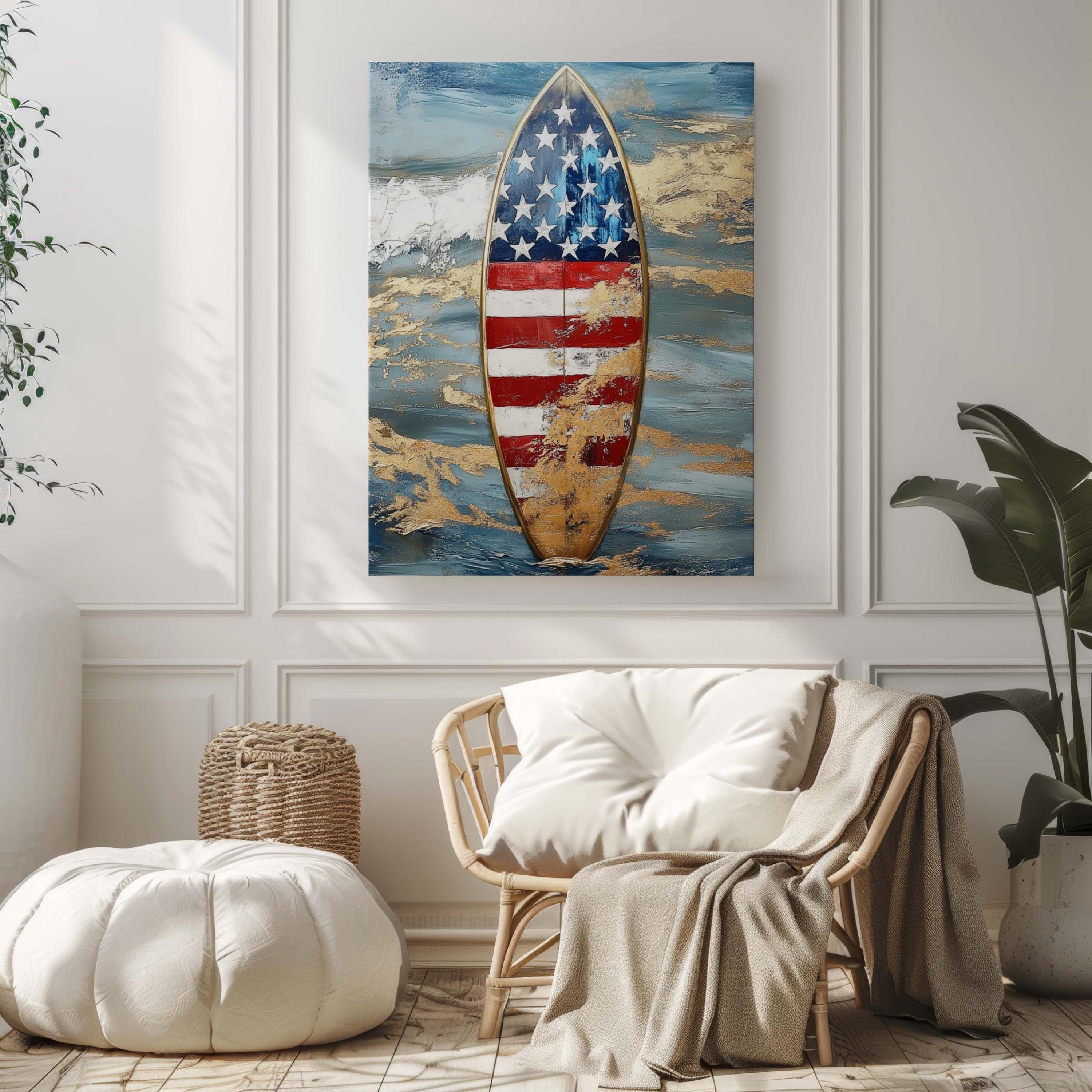 Surfing Wall Art Patriotic - United States