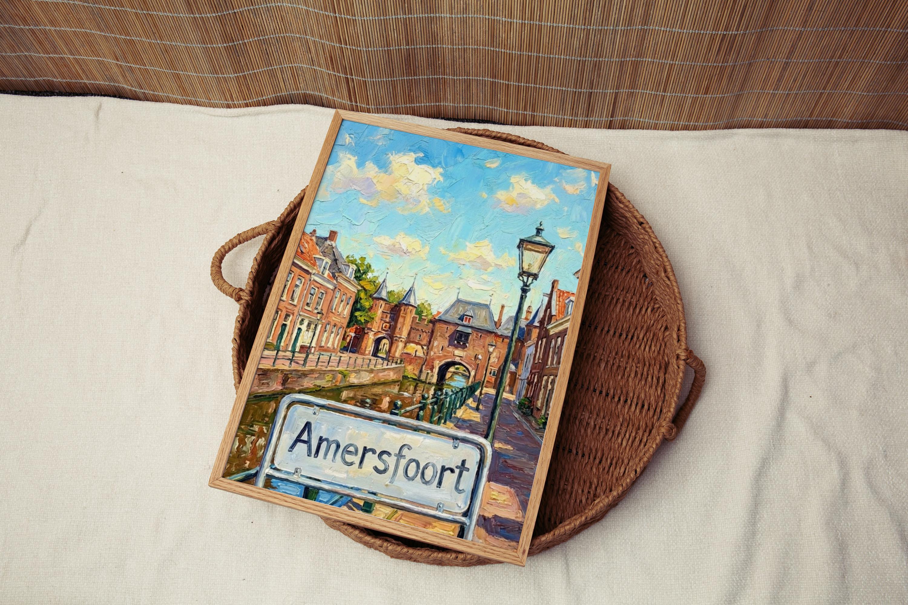 Amersfoort Street Sign Wall Art Print: Historic Dutch City Travel Poster