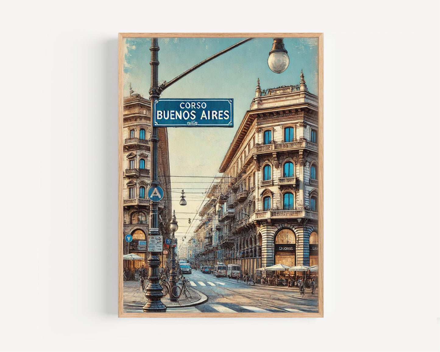 Corso Buenos Aires Print: Milan Italy Travel Poster