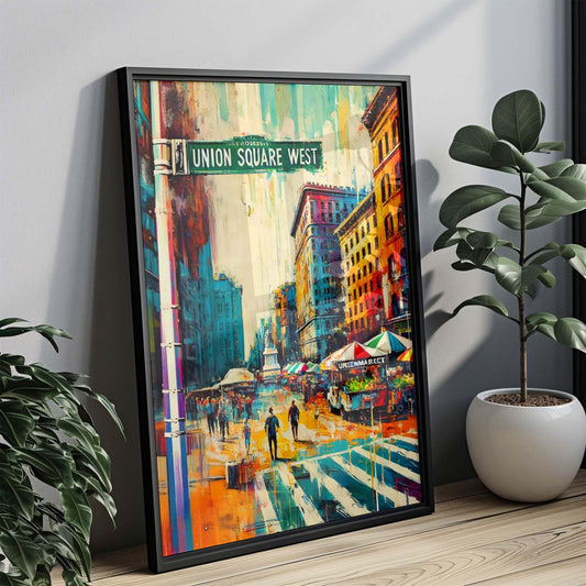 Union Square West Wall Art Print, Manhattan NYC Travel Poster, New York City Gift & Home Decor, Map Art, Housewarming Present