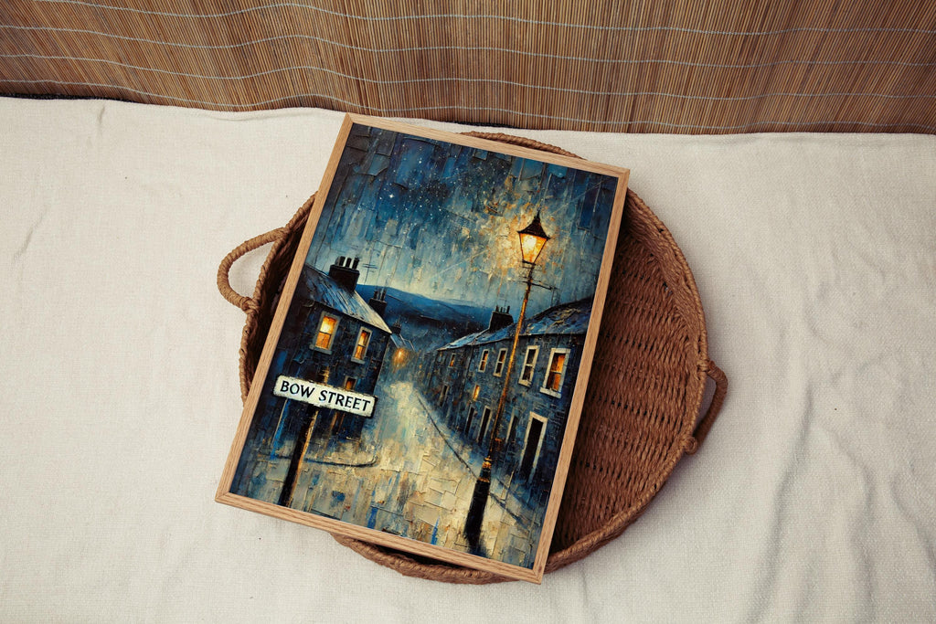 Bow Street Oil Painting Art Print: Scotland Street Sign Travel Poster
