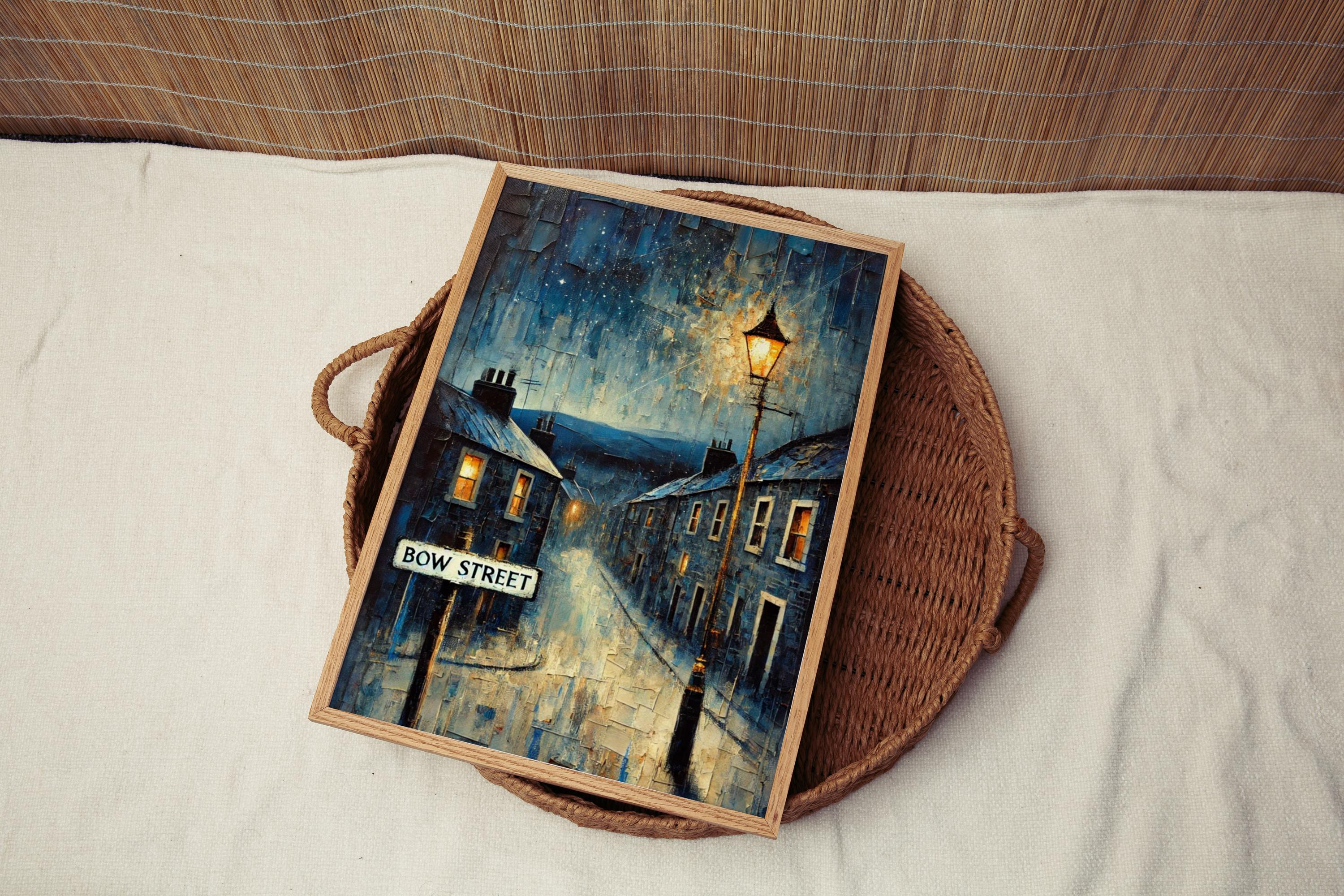 Bow Street Oil Painting Art Print: Scotland Street Sign Travel Poster