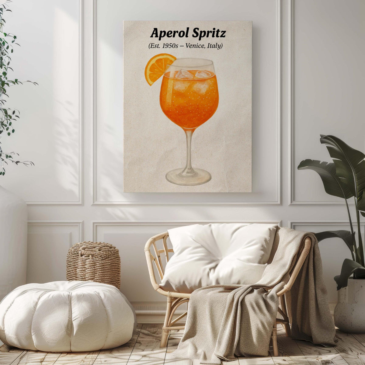 Aperol Spritz Cocktail Wall Art Minimalist