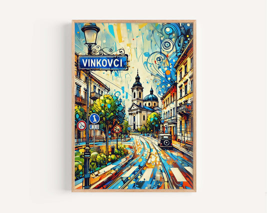 Vinkovci Art Print - Croatian City Wall Art, Travel Poster & Europe Map Gift, Housewarming Decor, Vinkovci Travel Print