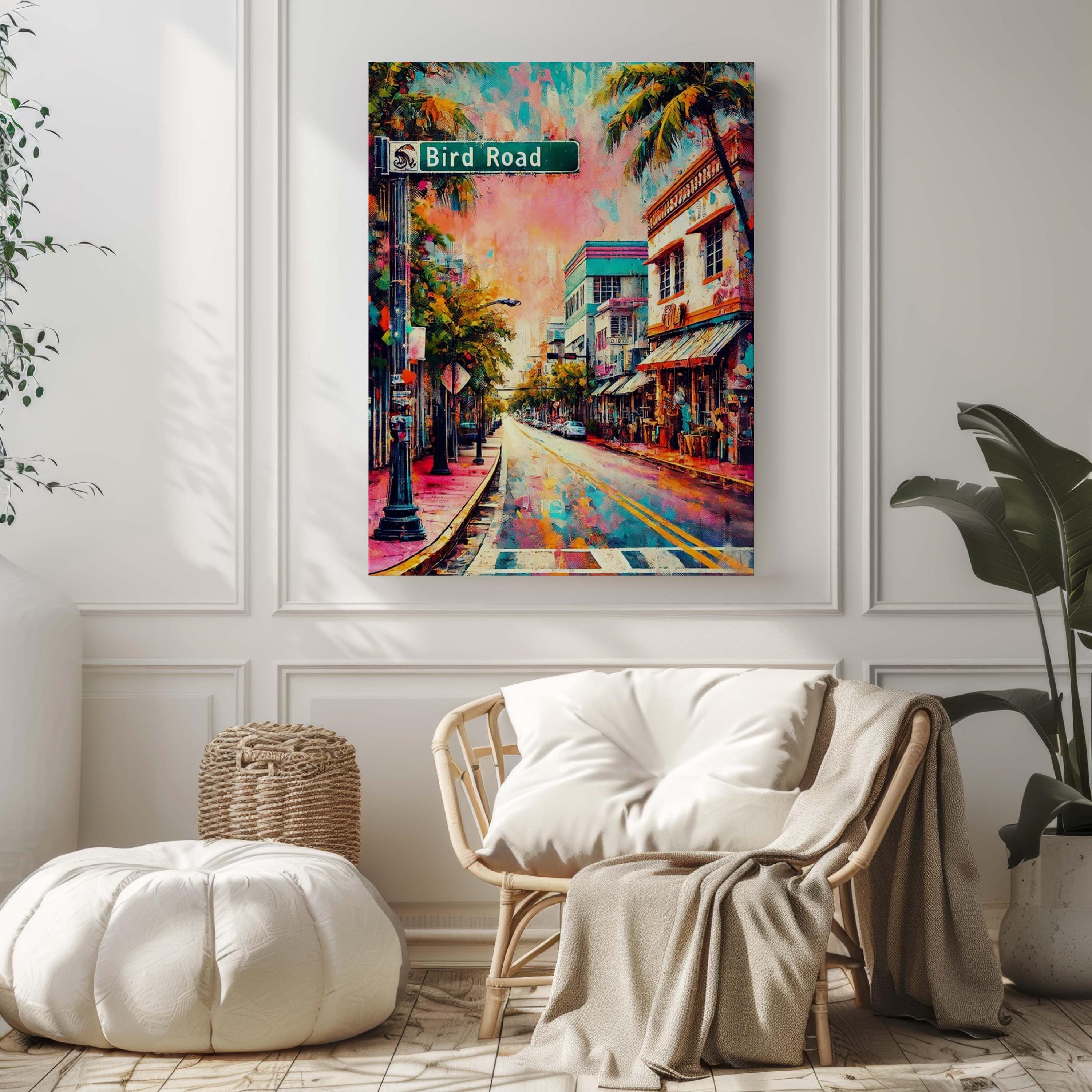 Bird Road Print Vibrant - Miami, Florida, USA