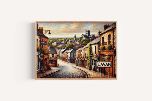 Cavan Art Wall Print - Ireland Travel Poster, City Map Decor, Housewarming Gift, European Artwork, Cavan Ireland Home Decor