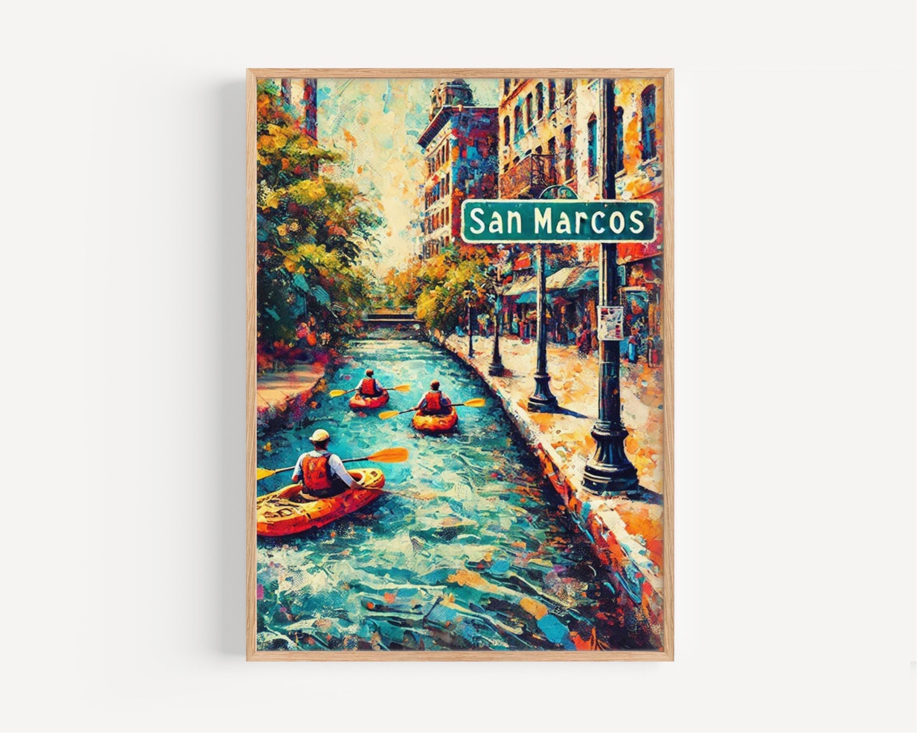 San Marcos Travel Print - San Marcos, Texas, USA