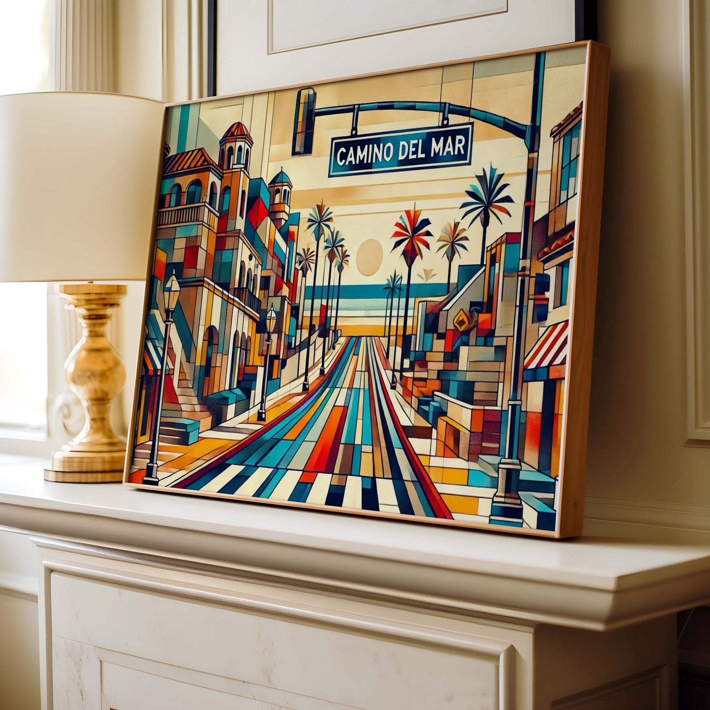 Camino Del Mar Wall Art Print - California Travel Poster, Del Mar Gift, Beach Housewarming Decor, Coastal Home Art