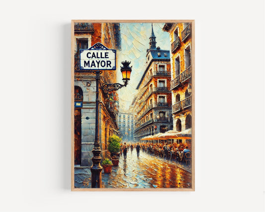 Madrid Calle Mayor Wall Art Print - Spanish Travel Poster, Madrid Gift & Home Decor, Spain Housewarming Present, Modern Cityscape Artwork