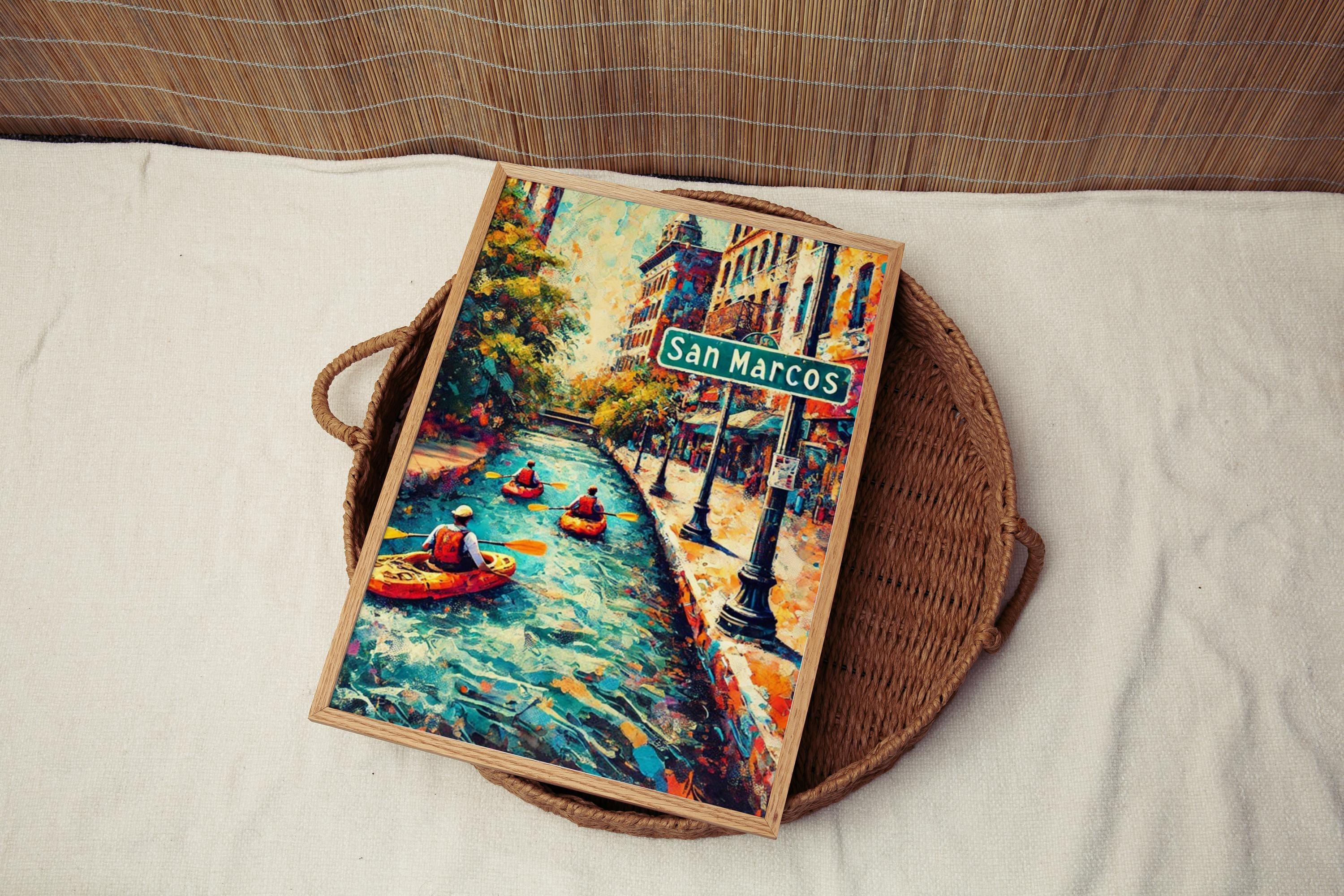 San Marcos Travel Print - San Marcos, Texas, USA