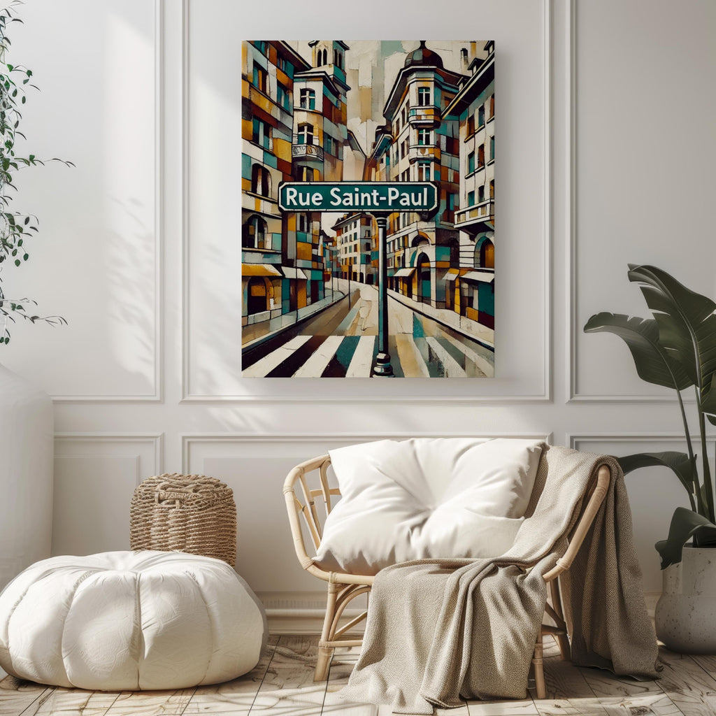 Rue Saint-Paul Print Vintage - Paris, France