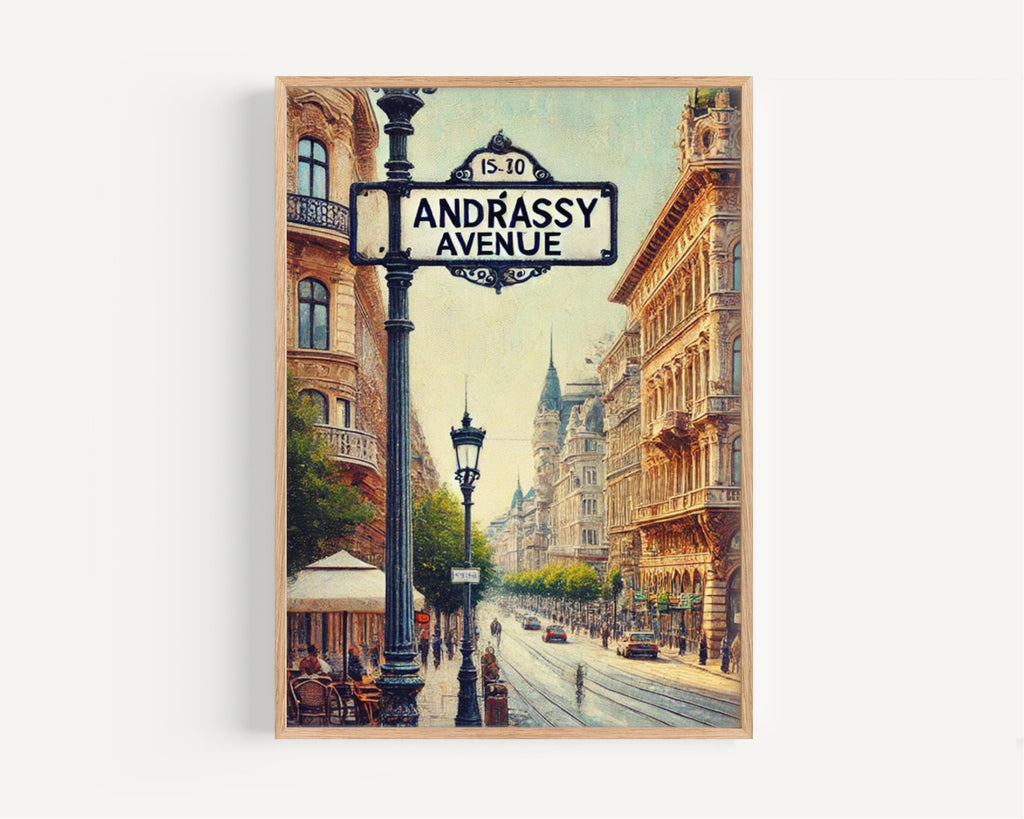 Andrassy Avenue Cubism Art Print: Budapest Historic Boulevard Travel Poster