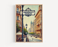 Andrassy Avenue Cubism Art Print: Budapest Historic Boulevard Travel Poster