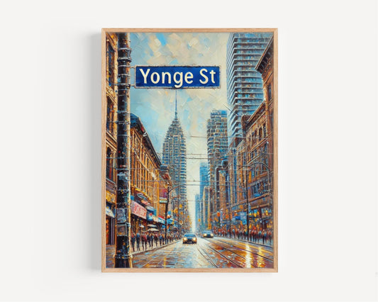 Toronto Wall Art - Younge St Travel Print, Canada Souvenir, Toronto Gift, Housewarming Decor, Modern Cityscape Poster