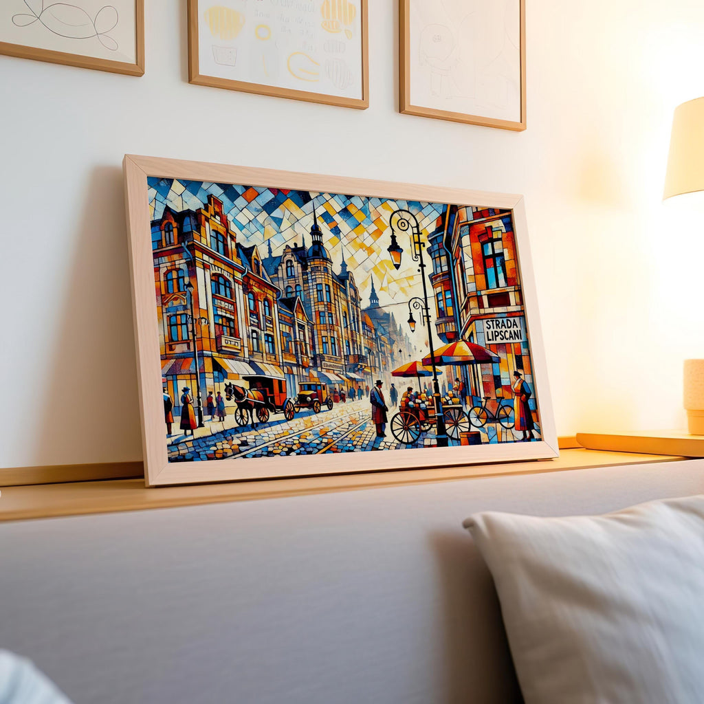 Strada Lipscani Vintage Print - Bucharest, Romania