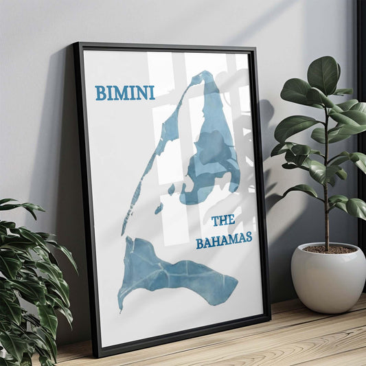 Bimini Print Bahamas Wall Art, Tropical Travel Decor, Vacation Artwork, Housewarming & College Gift, Coastal Home Decoration