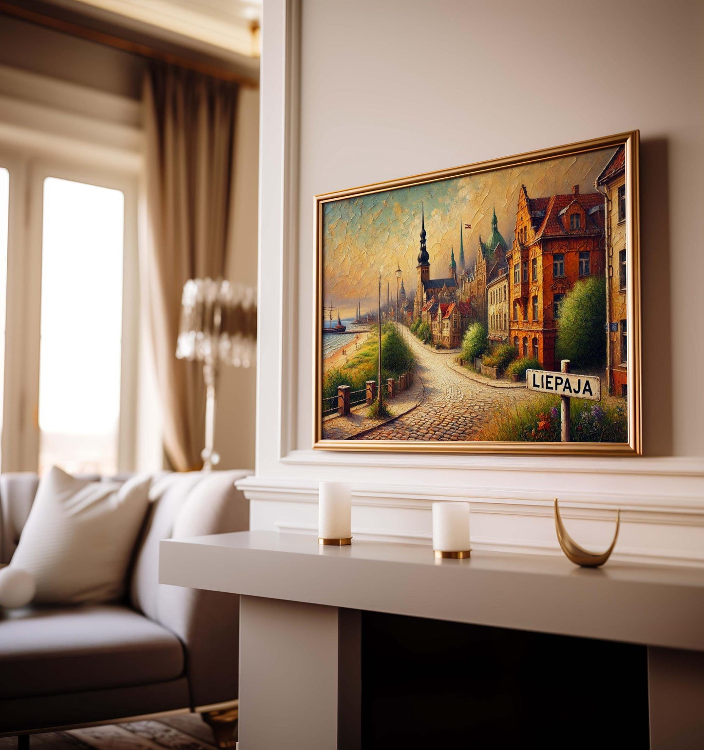 Liepaja Latvia Art Print: Baltic Seaside Town, Coastal Decor