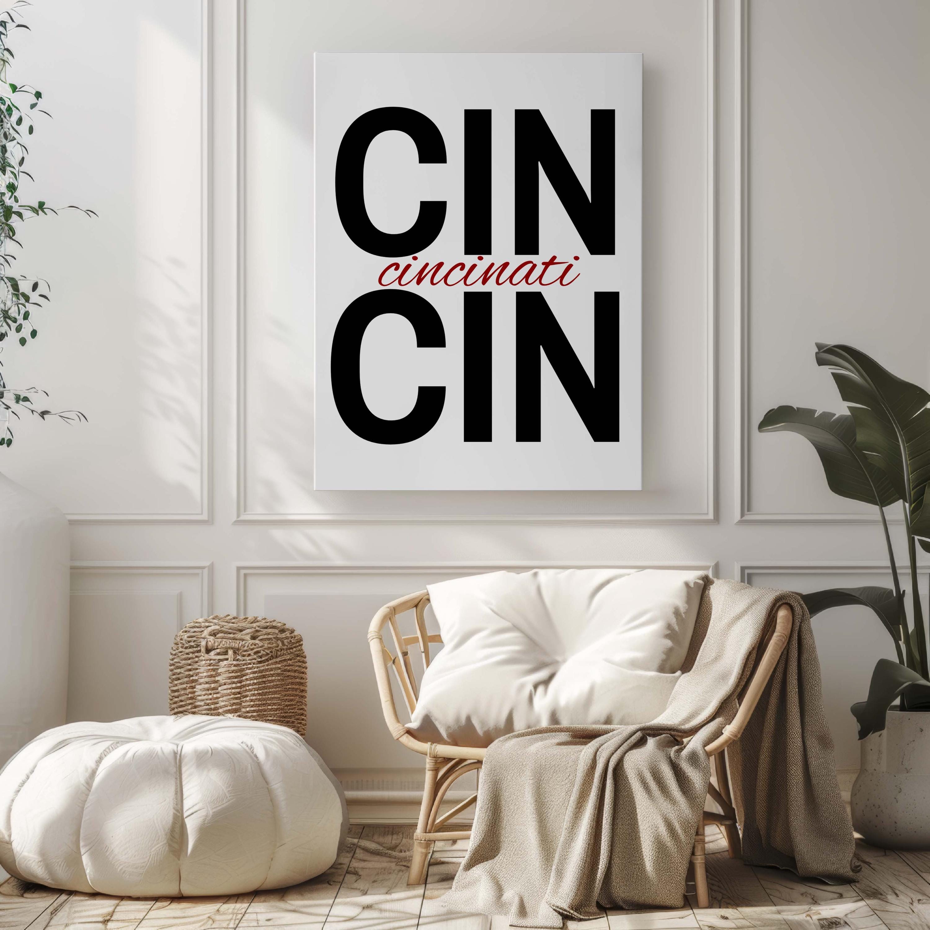 Cincinnati Skyline Print Modern - Cincinnati, Ohio, USA