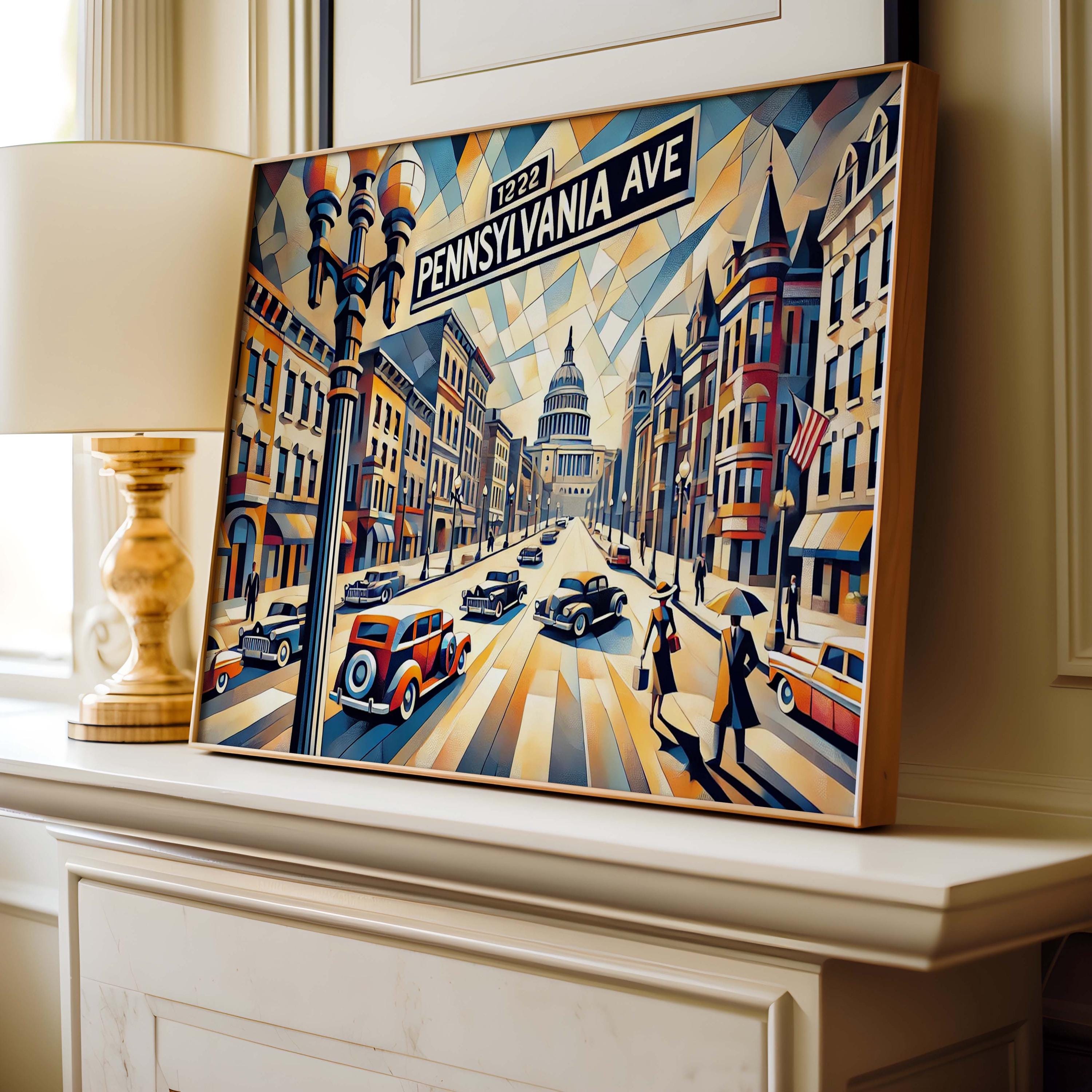 Pennsylvania Ave Cubist Wall Art - Washington, D.C., USA