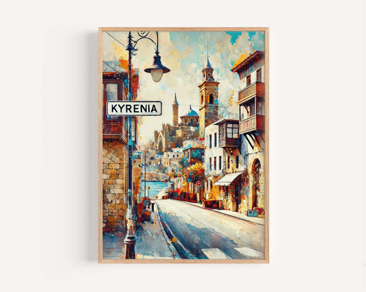 Kyrenia Art Print - Cyprus Travel Poster, Kyrenia Wall Art, European City Gift, Housewarming Decor, Beautiful Cyprus Artwork for Home