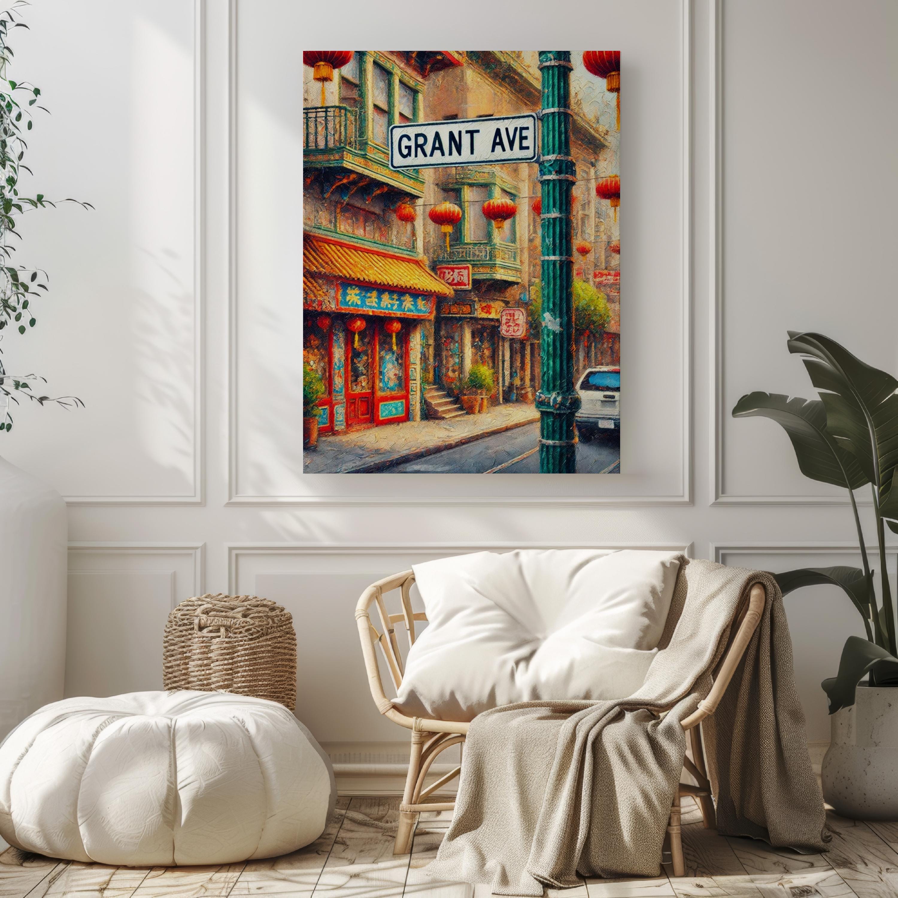 San Francisco Chinatown Print: Grant Avenue Street Sign, California Art