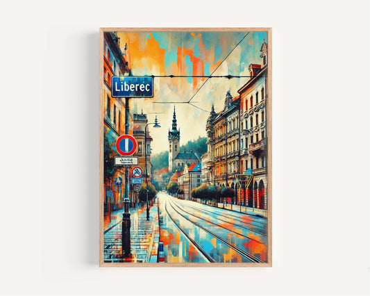 Liberec Art Print - Czech Republic Travel Poster, City Wall Decor, Housewarming Gift, Modern Liberec Wall Art & Travel Print